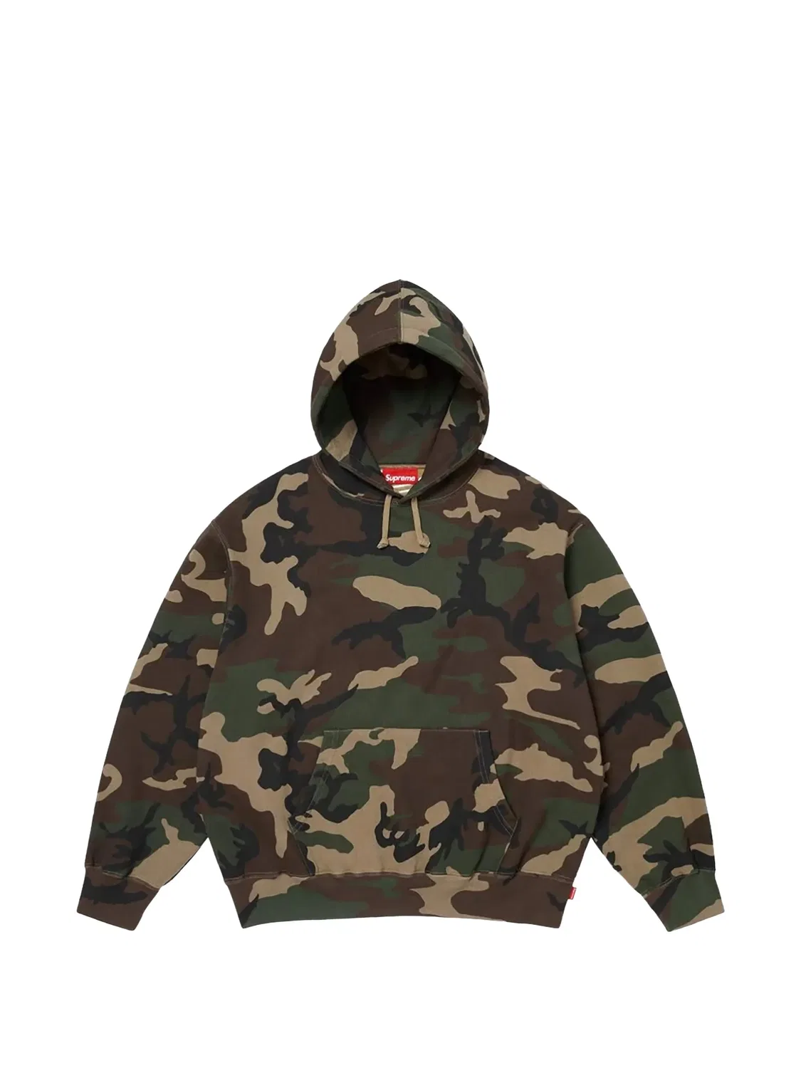 Толстовка SS 26 - Woodland Camo с капюшоном Supreme, зеленый