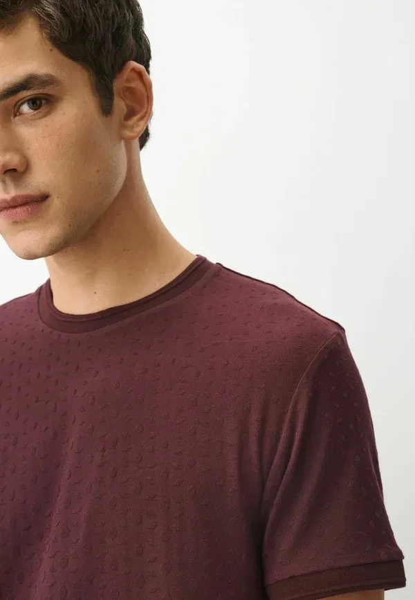 Футболка из хлопка Smart textured t-shirt Next, Purple, фиолетовый — фото 4