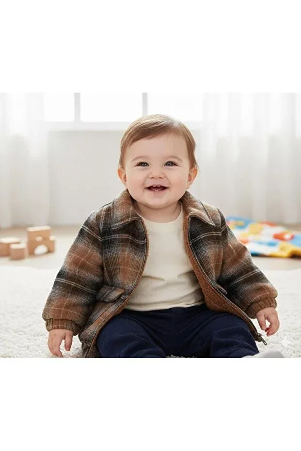 Детская рубашка для мальчиков с принтом Lumberjack Shirt Cardigan Smp, Light Tan