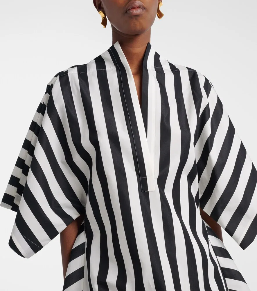 Туника из полосатого хлопка и шелка Муассон Jacquemus, белый — фото 3