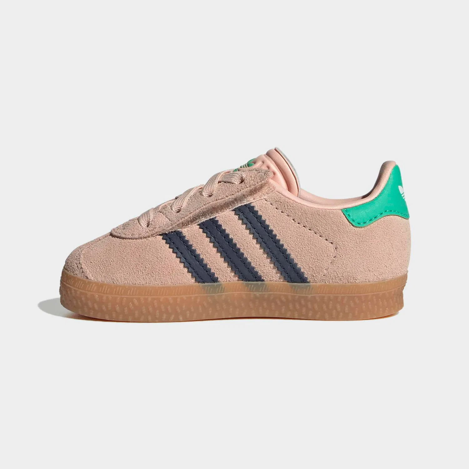 Детские кроссовки с эластичными шнурками Gazelle Adidas Originals, Blush Pink/Night Indigo/Hi-Res Green — фото 3
