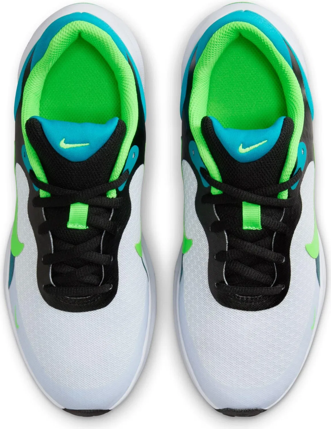 Детские беговые кроссовки для мальчиков с мягкой колодкой Revolution 7 NIKE, Black Green Strike Football Grey — фото 4