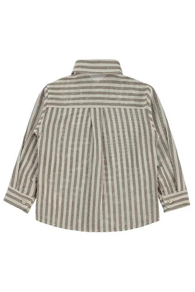 Детская рубашка для мальчиков с длинным рукавом Striped Basic Shirt Civil Boys, Brown — фото 2