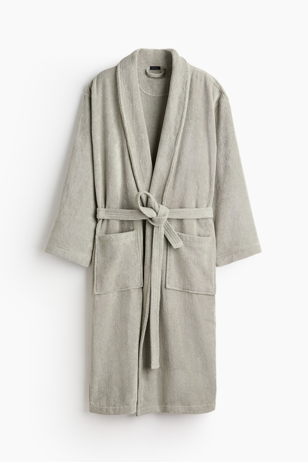 

Халат H&M Home Cotton Terry, светло-зеленый хаки