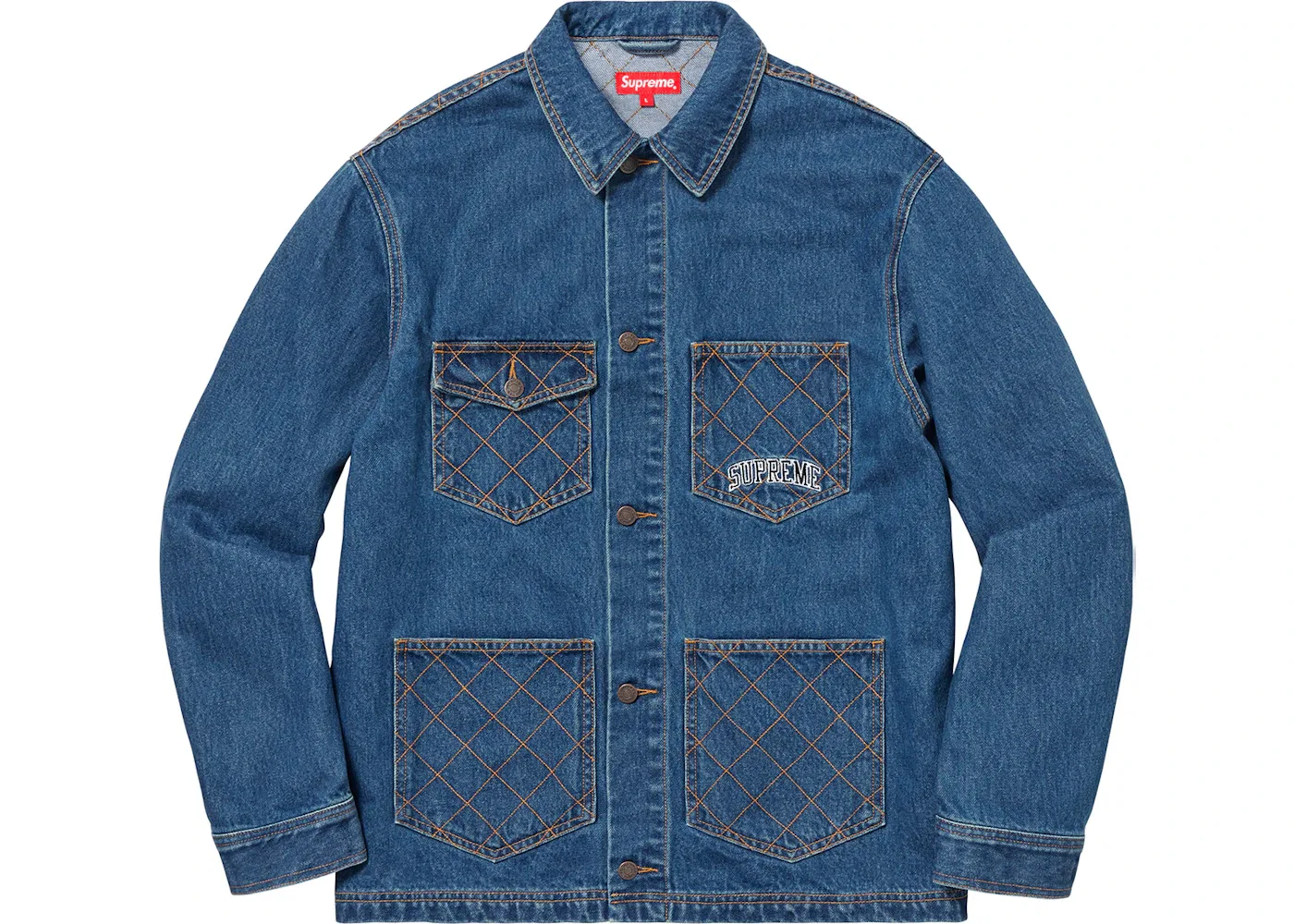 Мужское пальто-куртка с ромбовидной стежкой Supreme Coat, Denim