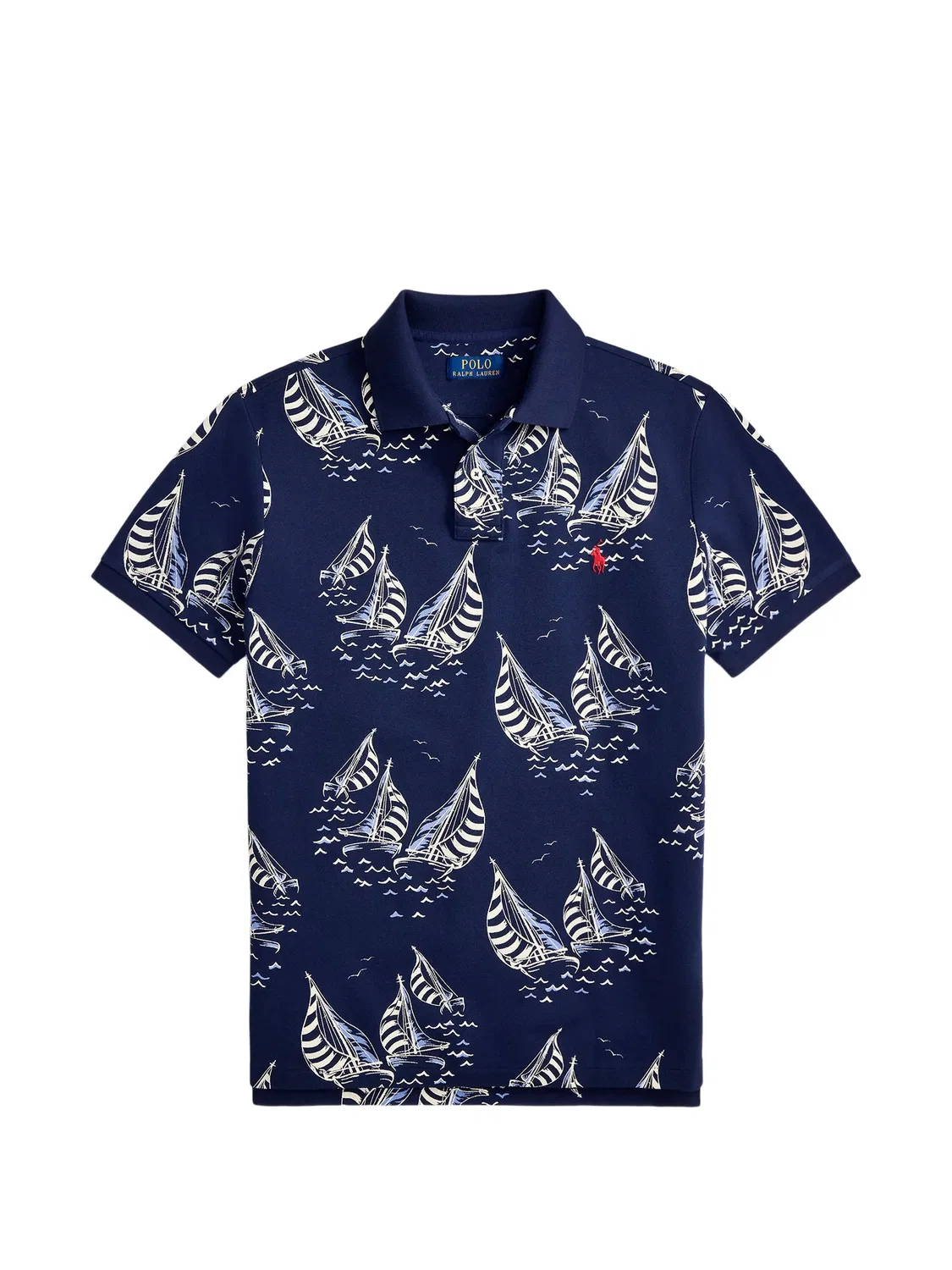 Polo Ralph Lauren Поло с принтом парусников, синий
