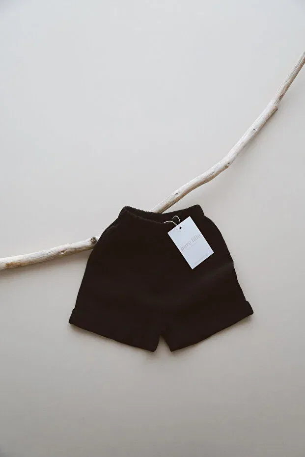 Детские шорты для девочек муслиновые Organic cotton muslin shorts (1-5 years) Pure Lille, Black — фото 2