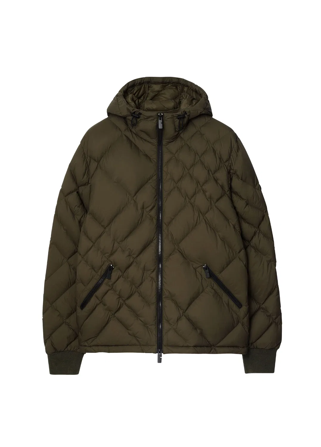 Пуховик Burberry Doversgreen, Check-Stitch Nylon, Хаки