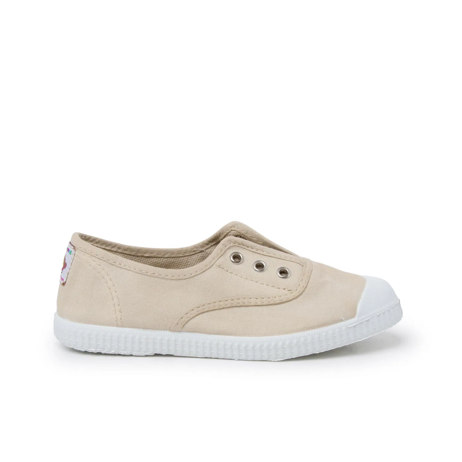 Детские кеды без шнуровки Pisamonas No-lace Rubber Toe Canvas Shoes, Oats