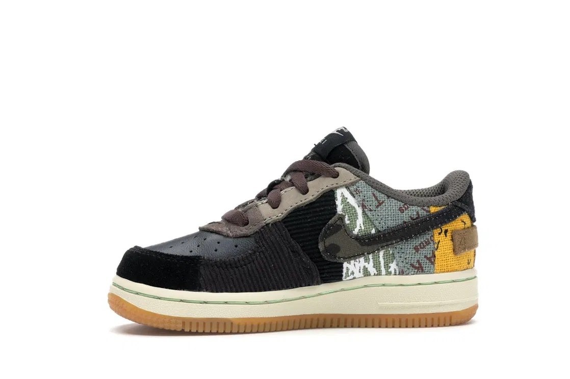 Детские кроссовки Lifestyle с принтом Nike Air Force 1 Low Travis Scott Cactus Jack, Multi-Color/Muted Bronze-Fossil — фото 3