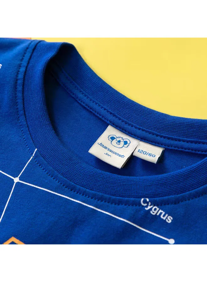 Футболка с коротким рукавом летняя детская Jeanswest, ярко-синий — фото 4