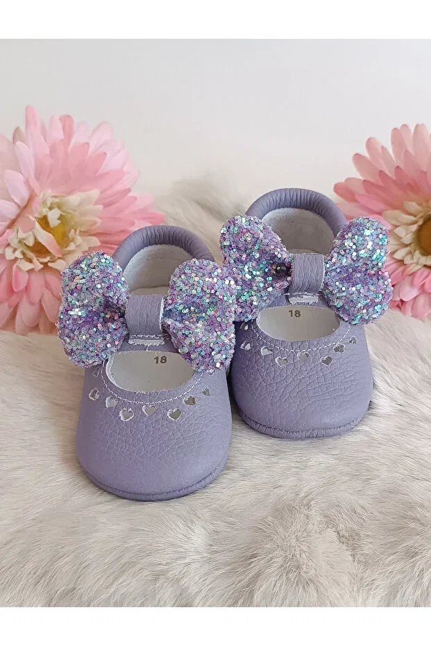 Детские мокасины для девочек из натуральной кожи Alice stoned lilac Hodore, Stony Lilac — фото 4