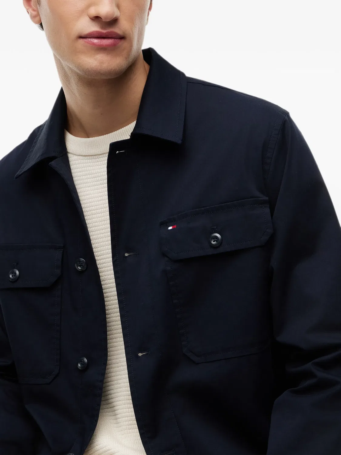 Рубашечная куртка - синяя Tommy Hilfiger, синий — фото 3