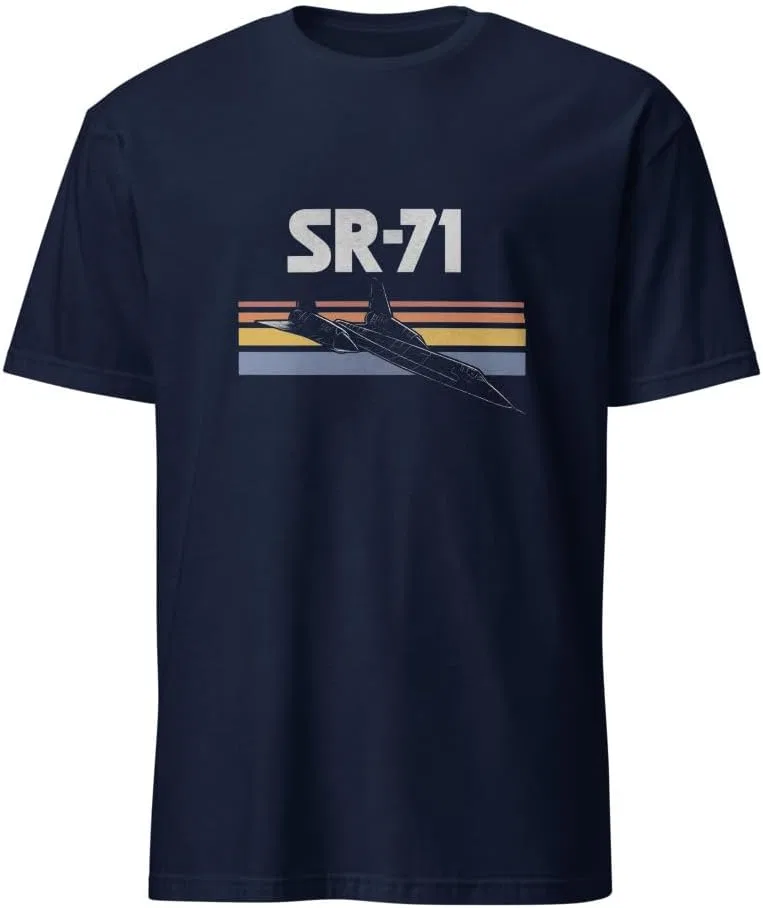 Футболка с ретро-графикой самолета SR-71 Blackbird, Navy