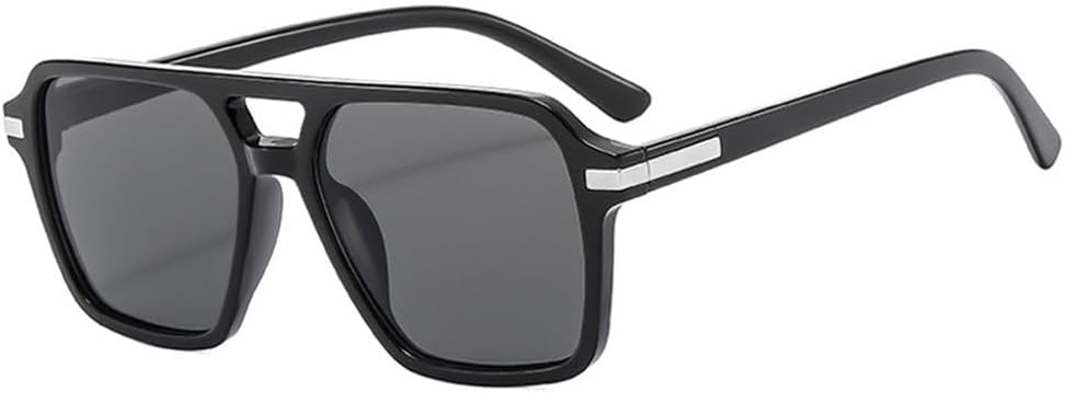 

Винтажные солнцезащитные очки с двойной перемычкой для мужчин, с градиентным зеркальным покрытием, солнцезащитные очки UV400 для женщин, модные сине-желтые солнцезащитные очки TKKTLLT, Black Gray