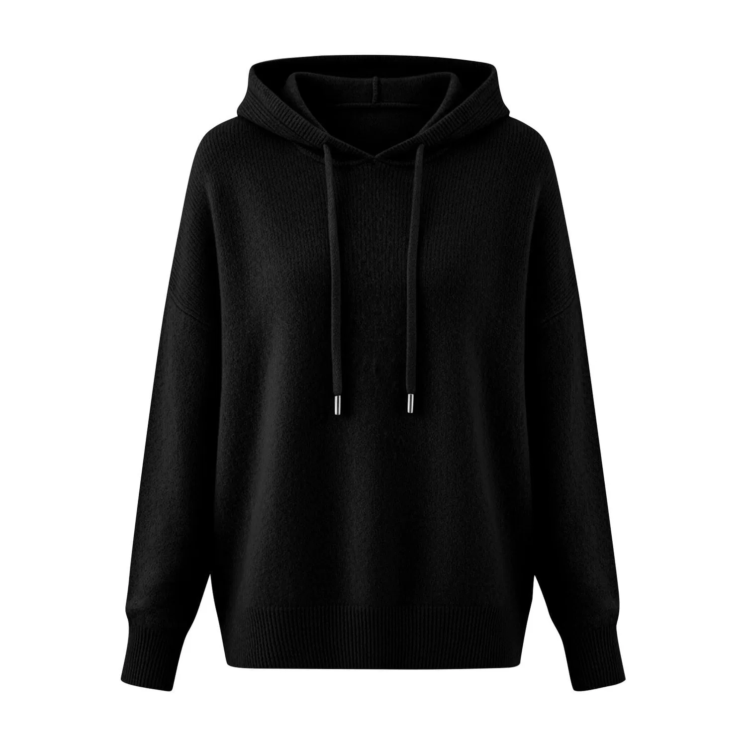 Женский утепленный свитшот с круглым вырезом и длинным рукавом, Black — фото 2