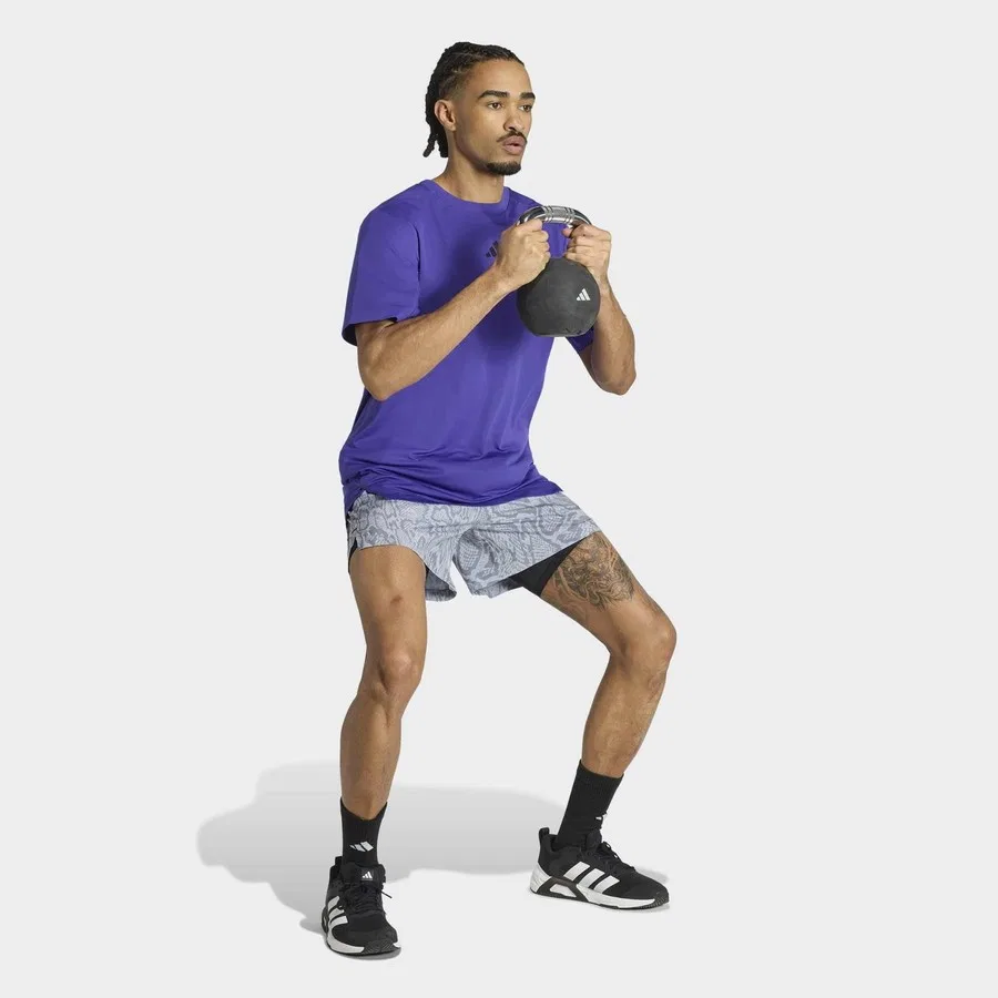 Шорты спортивные с принтом D4T PrimeLift AOP adidas, Серый — фото 3