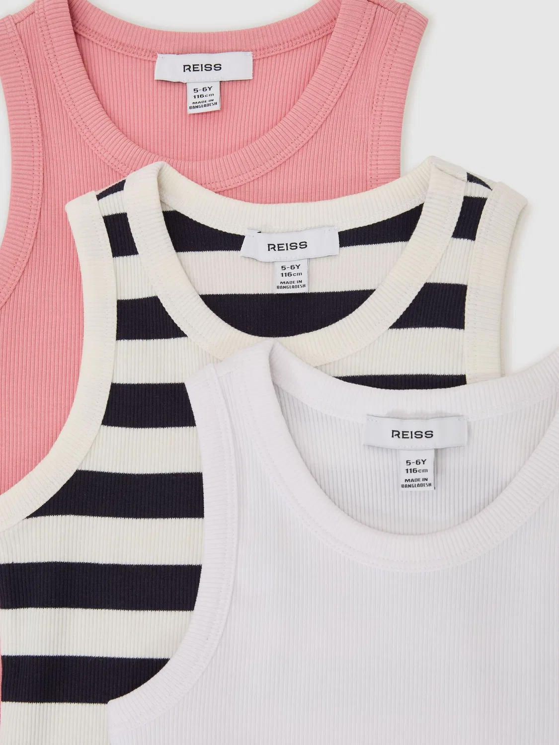 Набор из 3 топов Reiss Multi Violet, хлопок с эластаном, мультиколор — фото 3