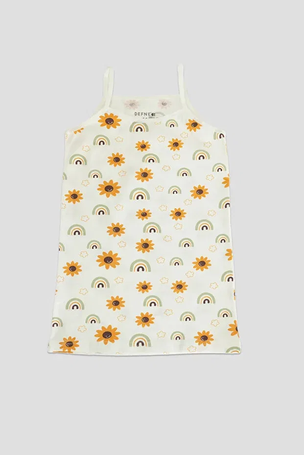 Детское нижнее белье для девочек хлопковое комплект 2 шт Premium Cotton Sunflower Patterned Combed Cotton Defne Baby, Colored — фото 2