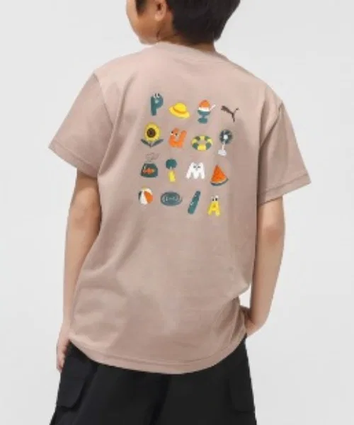Детская футболка с принтом PUMA EMOTIONAL SUMMER TEE, Brown