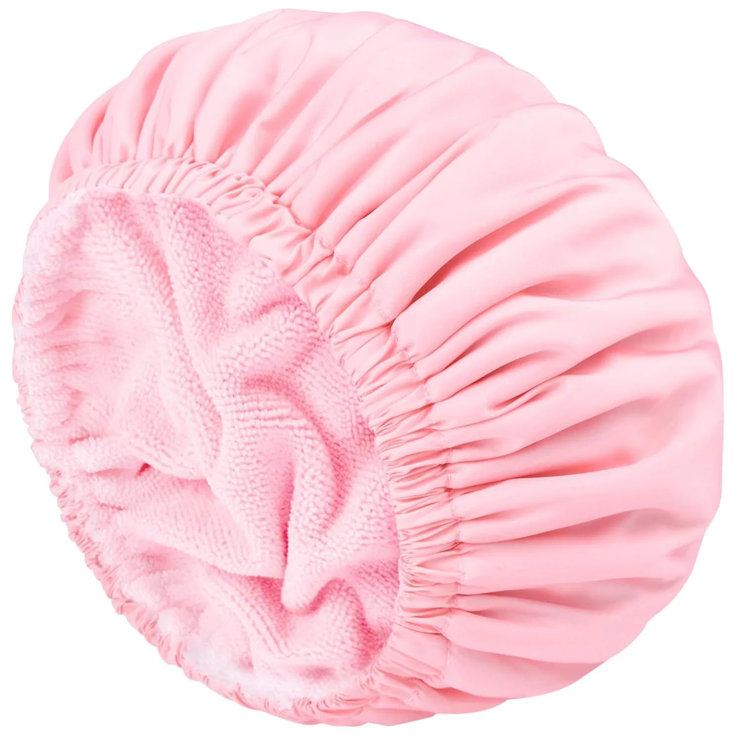 Шапочка для душа с подкладкой из махровой ткани, Aileam, Large, Pink