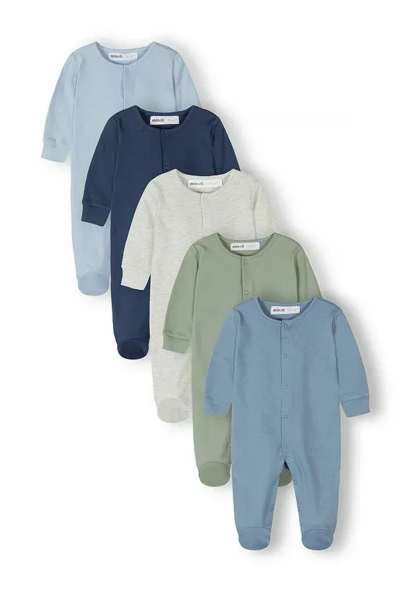 Комплект из 5 боди с длинным рукавом, хлопок, Minoti, Blue-grey темно-синий