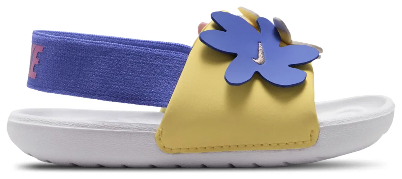 Детские сандалии Kawa Slide SE Nike, цвет White/Soft Yellow/Sapphire