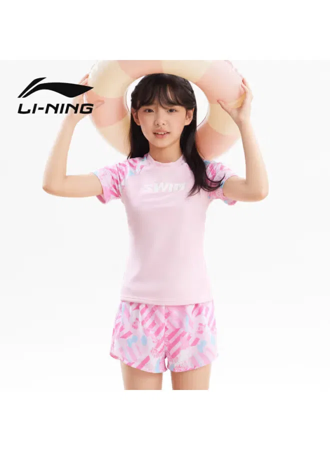 Купальный костюм детский раздельный с дышащей тканью 7112 Li-Ning, розовый