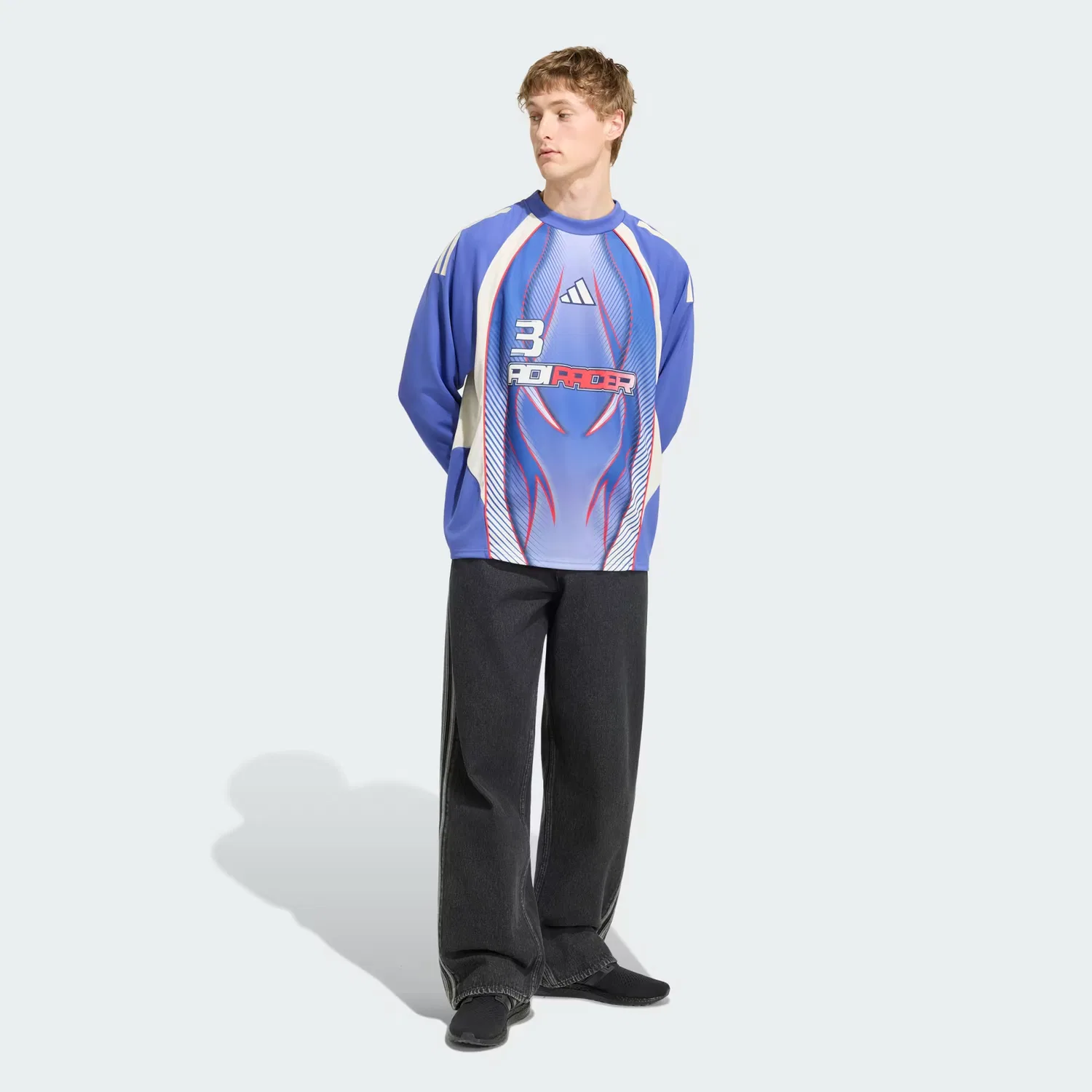 Мужская футболка с длинным рукавом Motorsport Graphic Tee Adidas Performance, Dual Indigo — фото 3