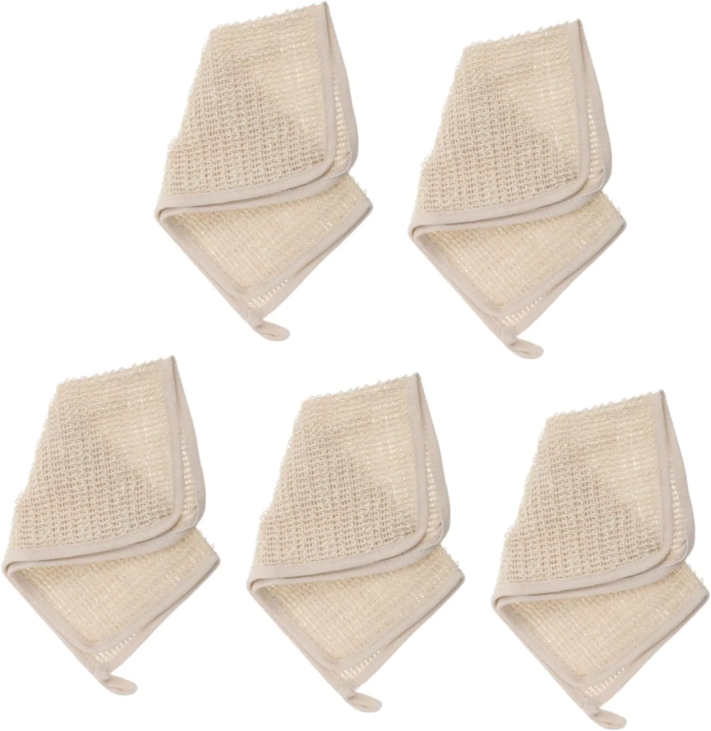 Набор эксфолирующих полотенец для тела SAFIGLE, 5 шт, 30x30 см, Beige