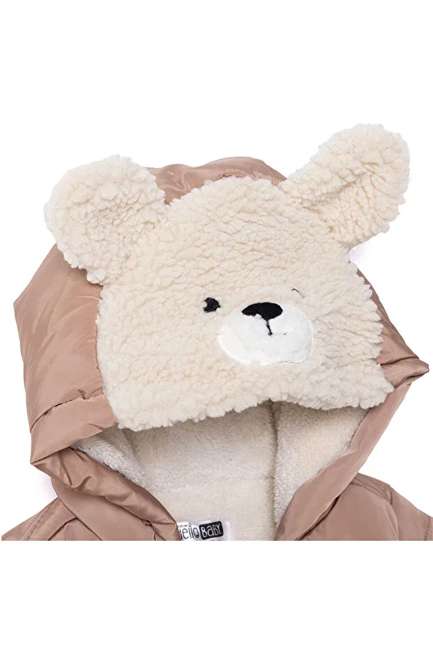 Детское пальто для девочек с капюшоном Hellobaby Ebebek Hello Baby, Brown — фото 3