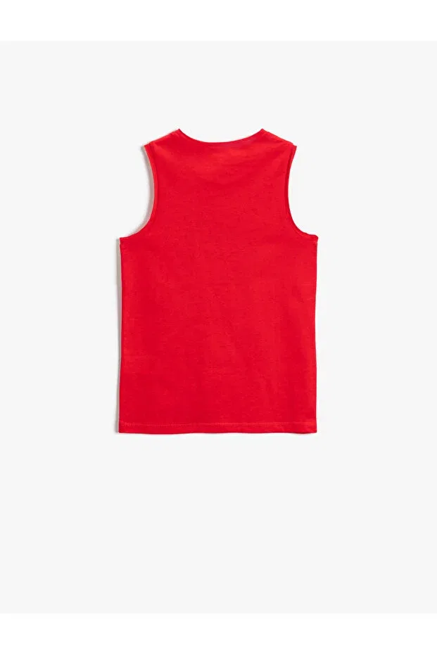 Детская майка для мальчиков с принтом Dinosaur printed undershirt cotton Koton, Red 420 — фото 2