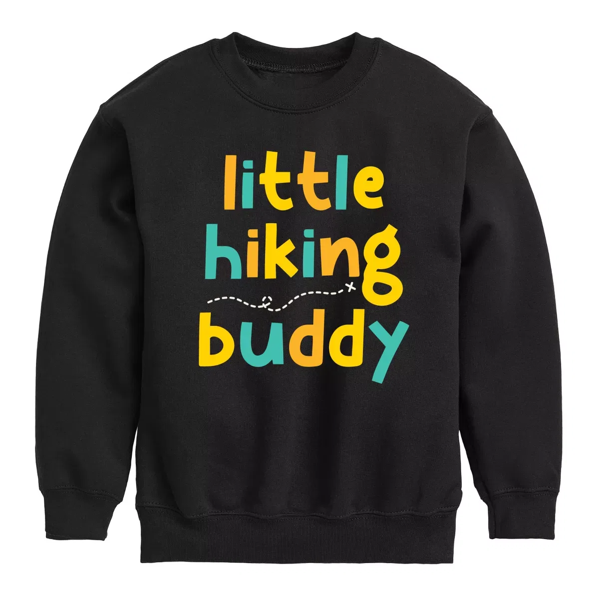 Детский свитшот для мальчиков с принтом Little Hiking Buddy Instant Message, Black