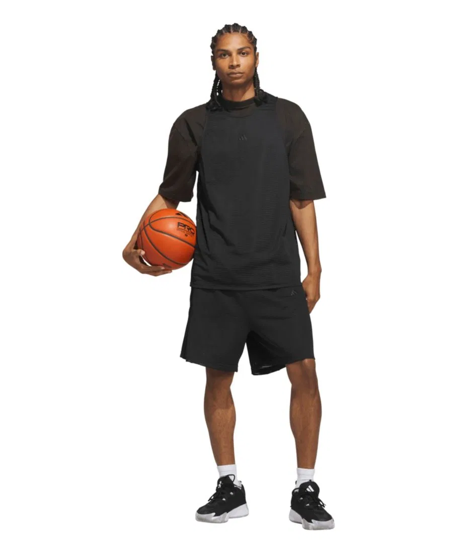 Шорты баскетбольные свободного кроя с завязкой adidas, Black — фото 2