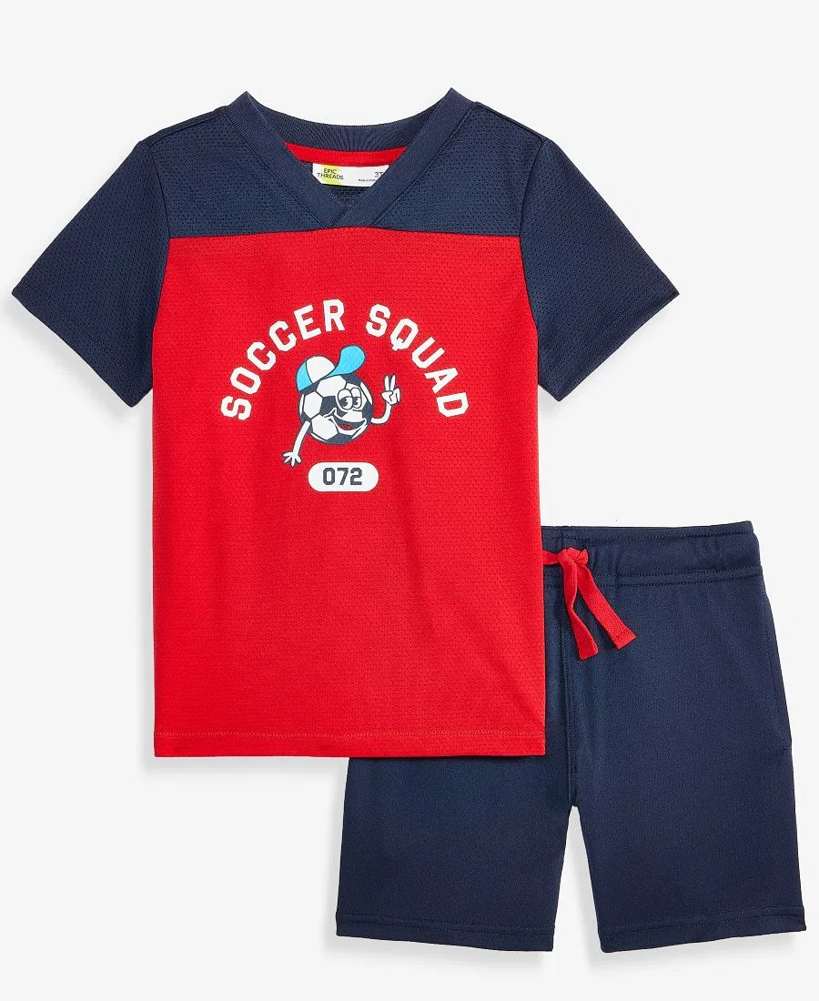 Комплект из футболки и шорт с футбольным принтом Epic Threads, Navy Nautical