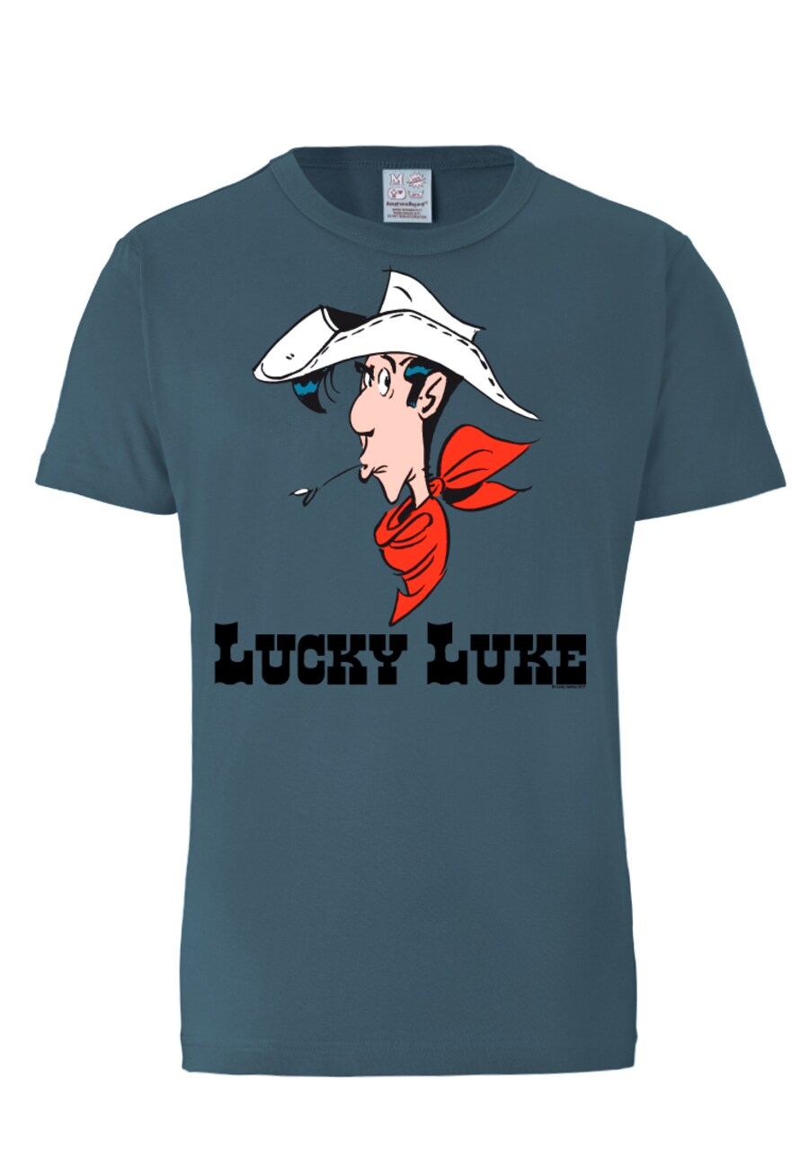 

Классическая футболка LOGOSHIRT Shirt Lucky Luke Portrait, пастельный синий