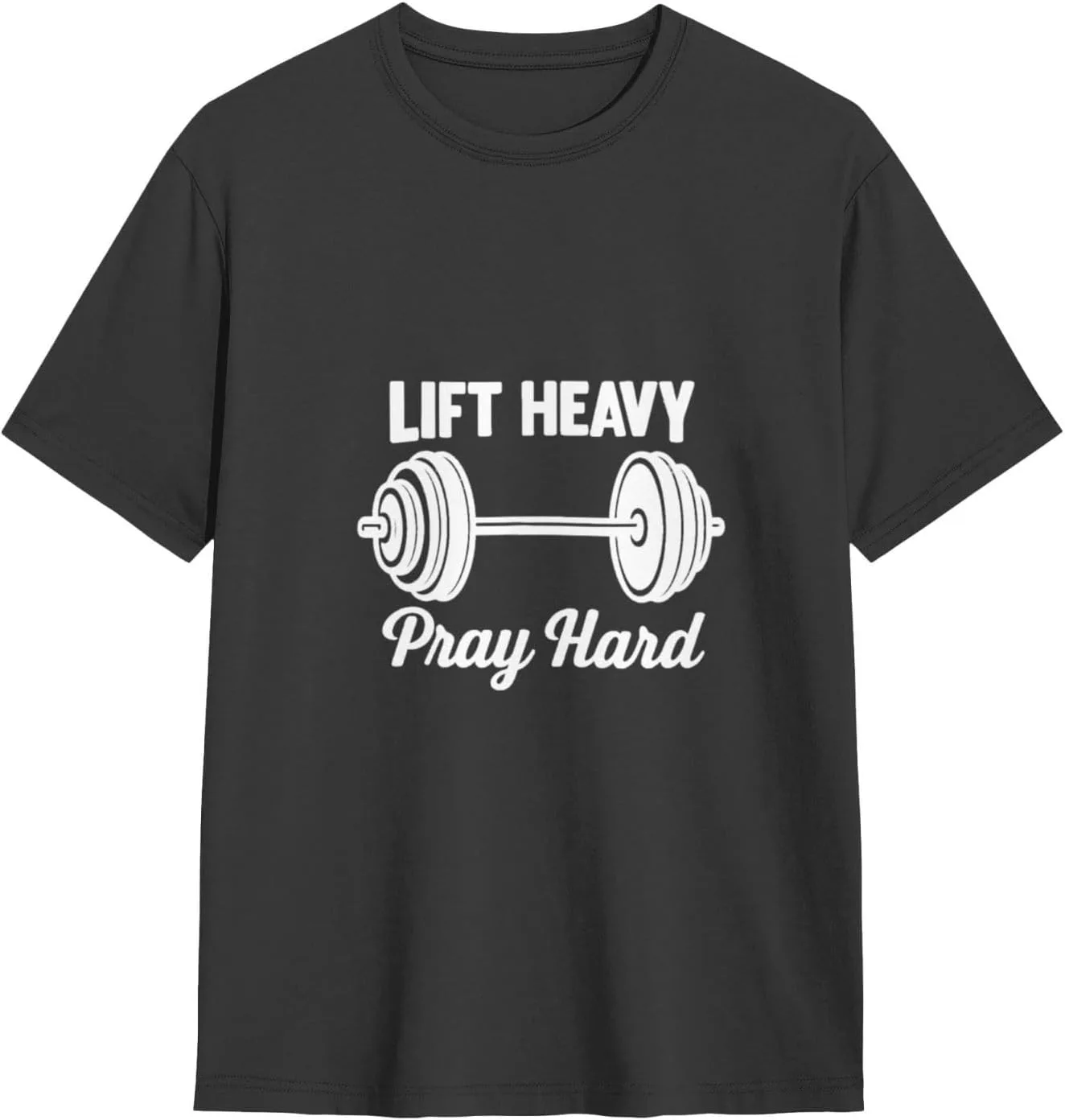 

Классическая футболка с круглым вырезом Unisex Casual Tee Pray Hard Lift Harder ShuDianhkqwe