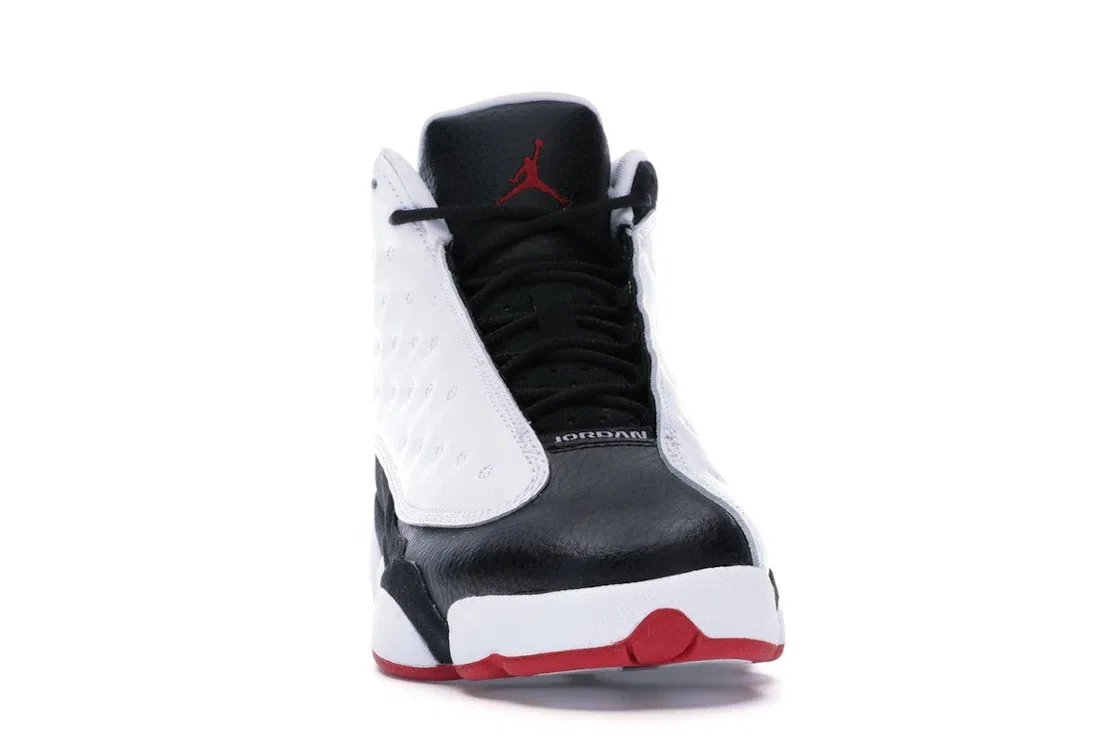 Детские кроссовки с верхом из кожи, модель Jordan 13 Retro Jordan, White/True Red-Black — фото 2