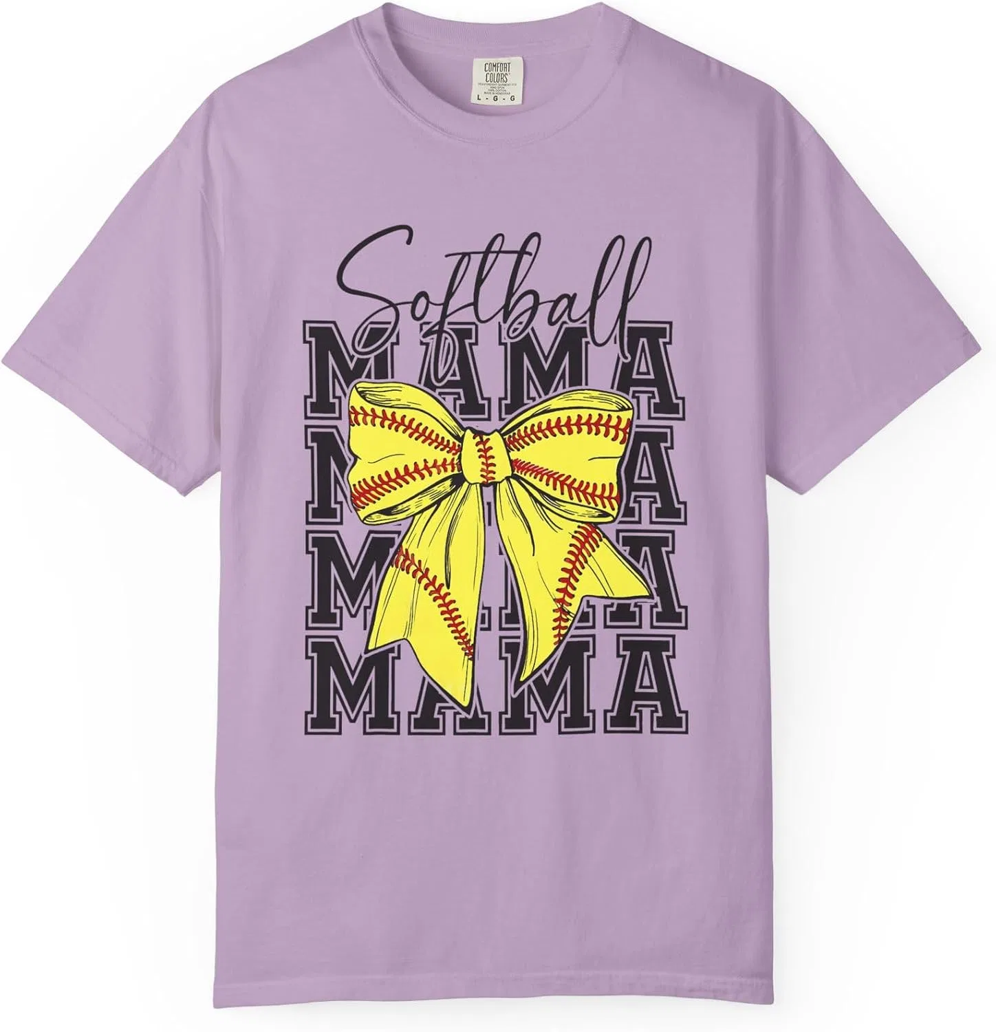 Футболка с принтом Softball Mama Comfort Colors, Orchid