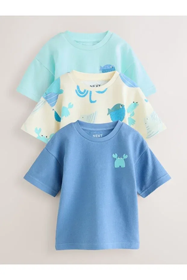 Детский комплект футболок с принтом для мальчиков Next Baby, Green