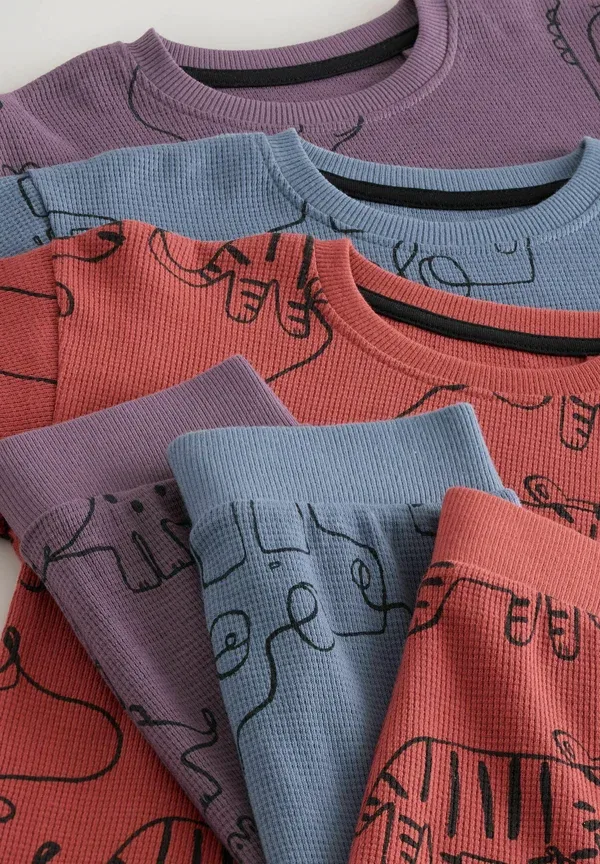 Комплект пижам из хлопка 3 предмета Relaxed fit Next multi, мультиколор — фото 2