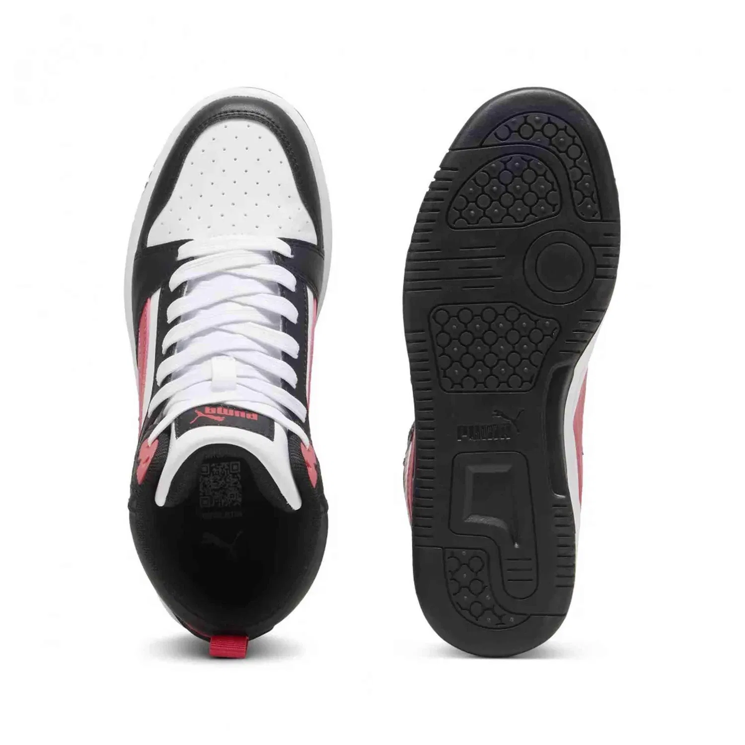 Детские кроссовки Puma Rebound V6 Mid Jr, Цвет Weiss Schwarz — фото 4