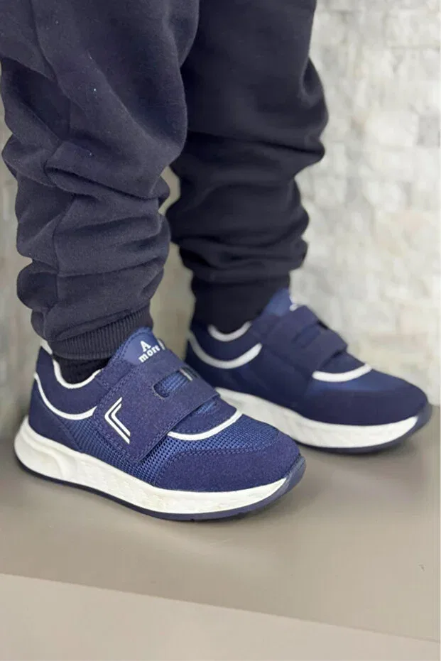 Детские кроссовки для мальчиков с ортопедической стелькой Marco Kids A More, Navy Blue — фото 2