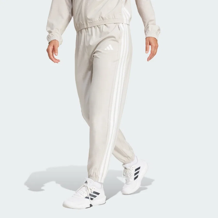 Спортивные штаны с зауженными штанинами Train Essentials 3-Stripes Woven Pants adidas, Бежево-белый