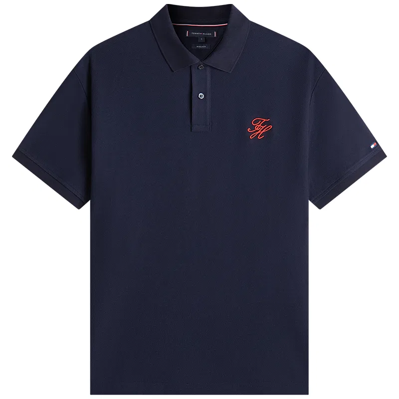 Мужское поло с вышитым логотипом Tommy Hilfiger, Navy Blue DW5