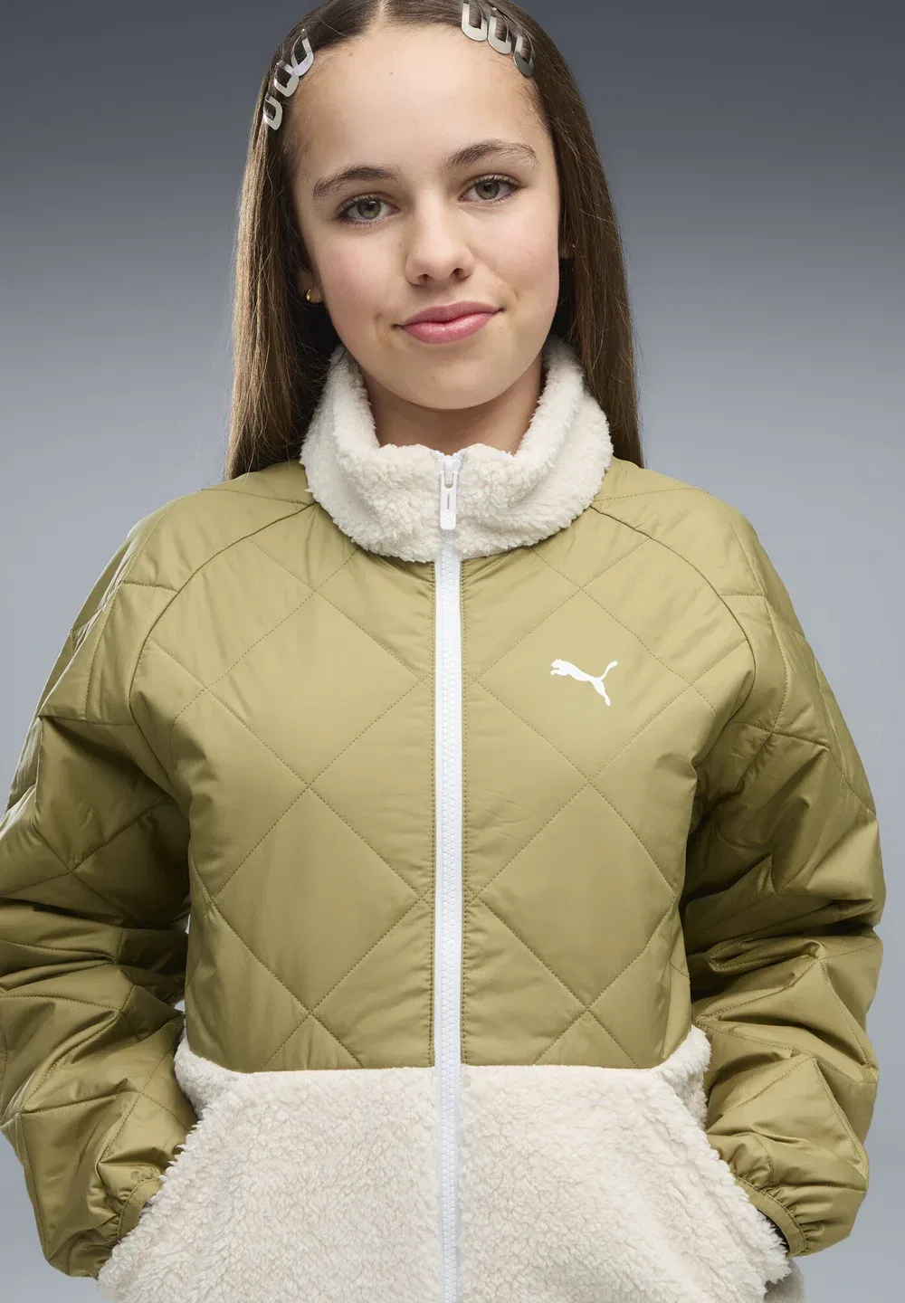 Стеганая куртка из искусственного меха унисекс - зимняя куртка Puma, Chai Latte — фото 4