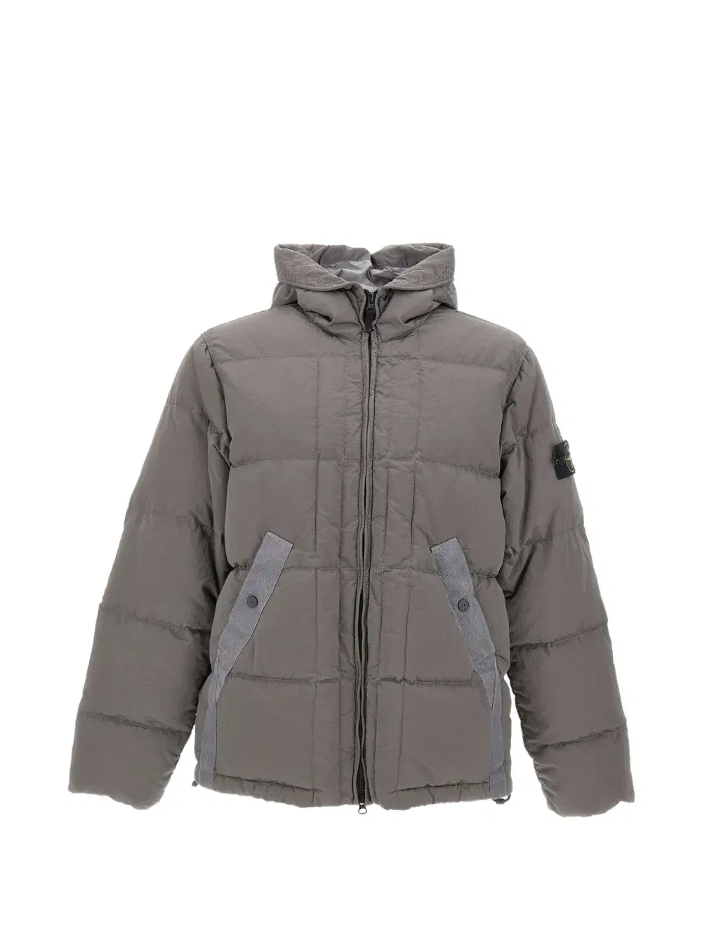 Пальто с капюшоном с логотипом-компасом Stone Island, серый