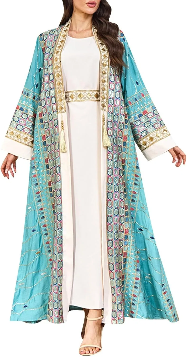 Женское мусульманское платье для молитвы Dubai Maxi, Blue