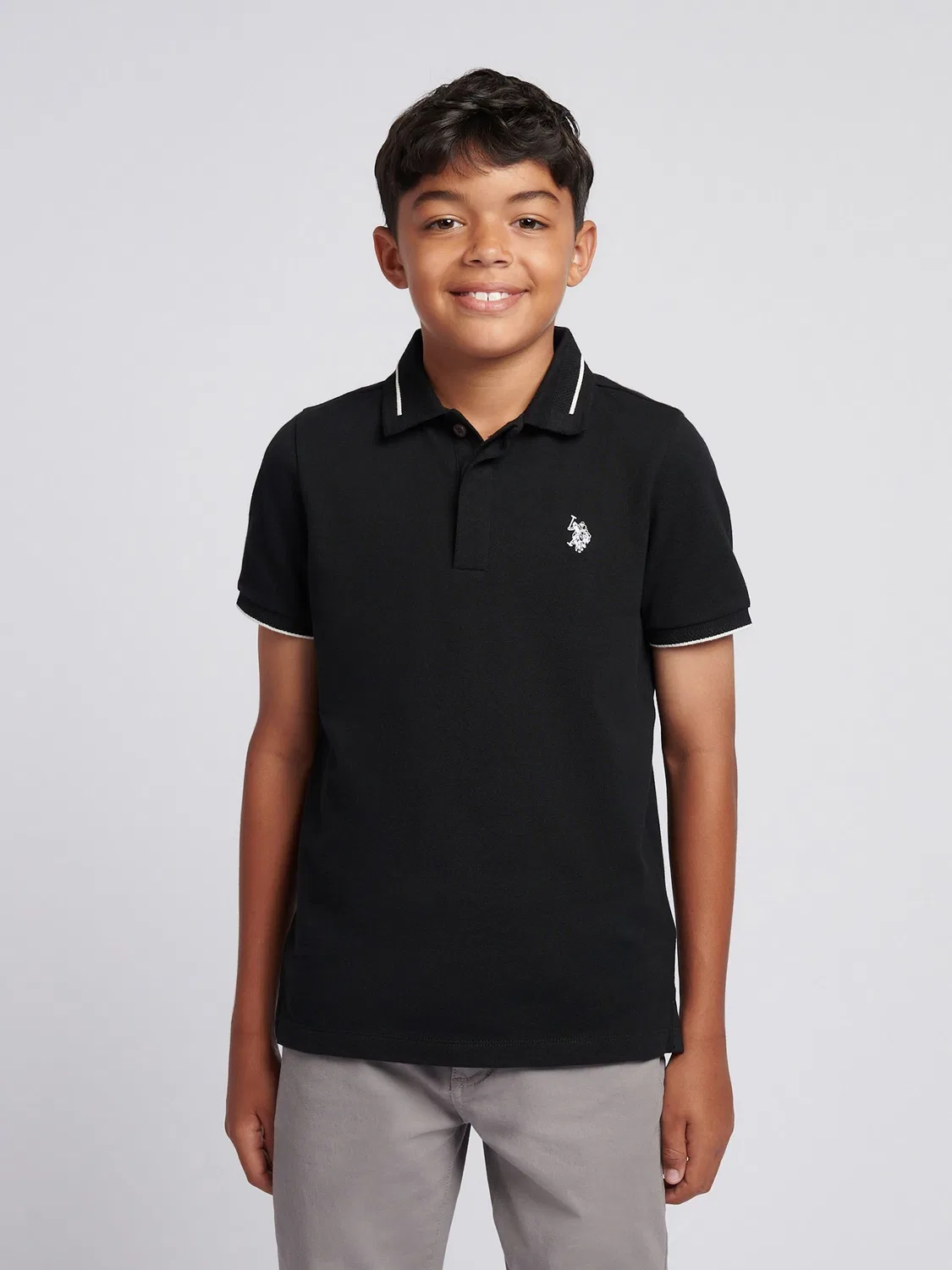 Поло U.S. Polo Assn Smart Pique, черный