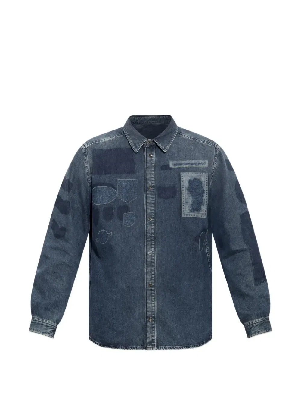 Джинсовая рубашка с нашивками Diesel, синий